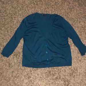 Navy blue quarter sleeve cardigan